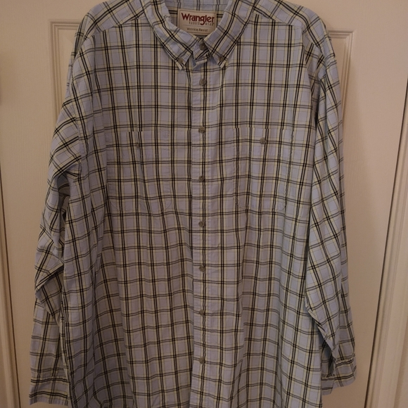 Wrangler Rugged Wear Checkered Long Sleeve Button Down Shirt Men's sz 3XT. - Picture 3 of 6
